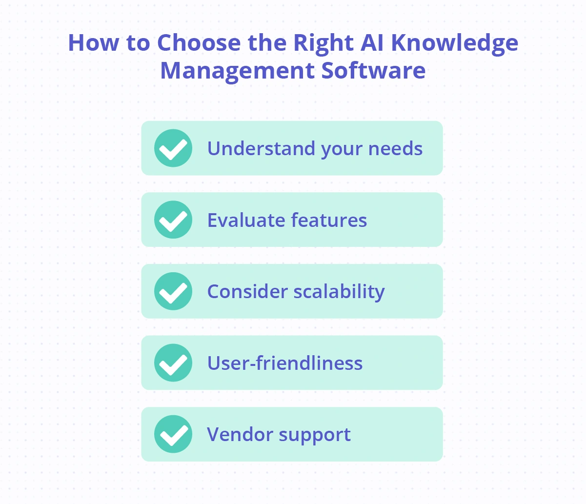 6 steps to choose the right AI Knowledge management software.