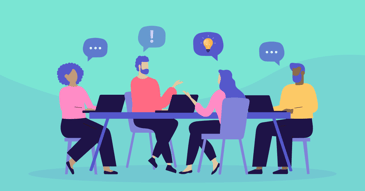 A knowledge management team working in an organization. 