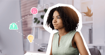 Employees using a centralized knowledge repository. 