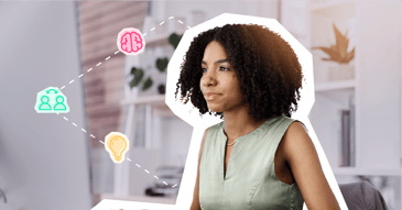 Employees using a centralized knowledge repository. 